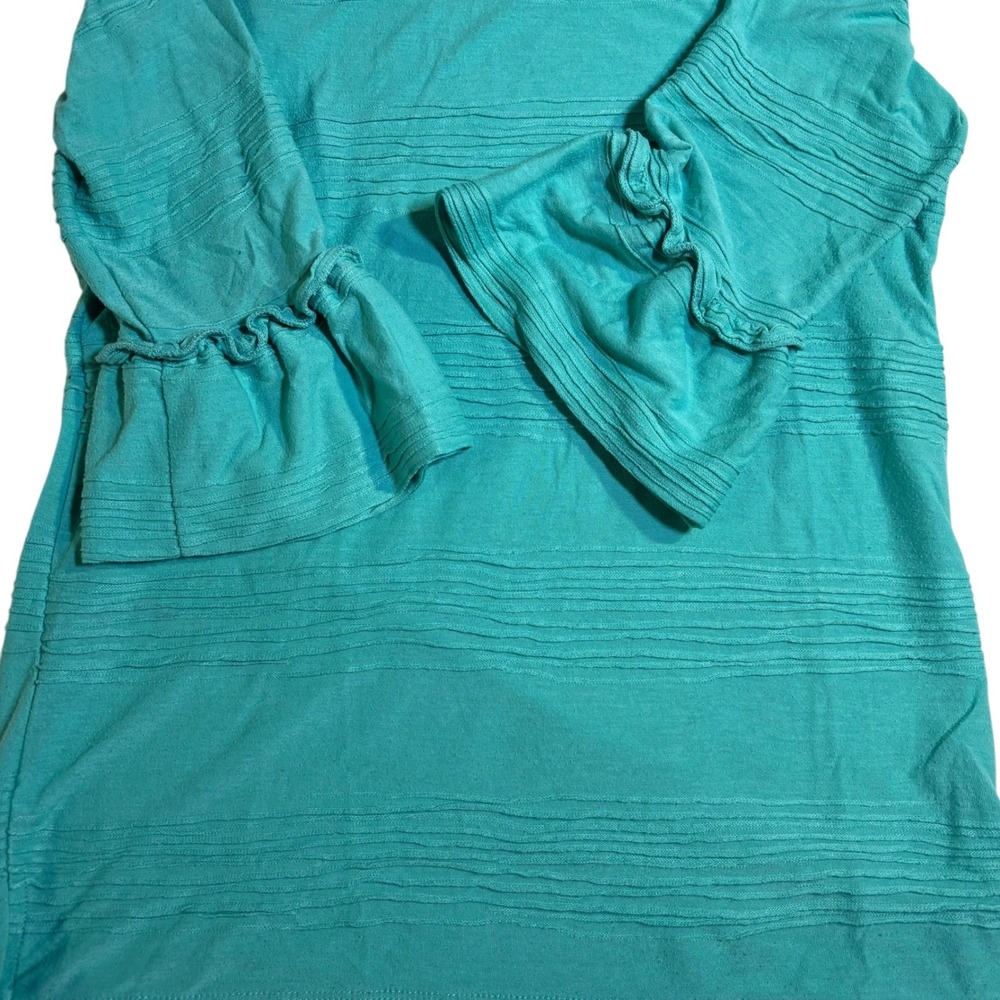 1775 Bell Sleeve Tunic Top Textured Knit Teal Green Women's Size S‎ - Picture 6 of 11